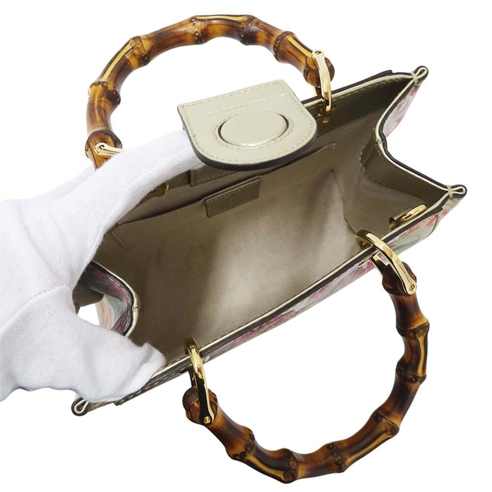 GUCCI Authentic Gold Leather Bamboo Shoulder Bag - Picture 5 of 14